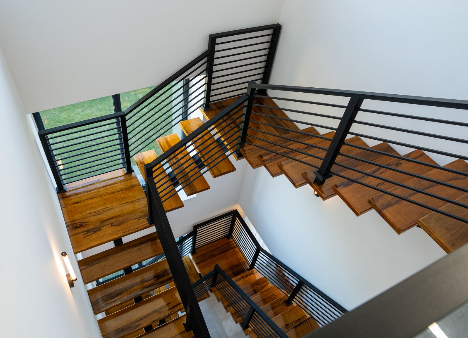 Refinished hardwood staircase
